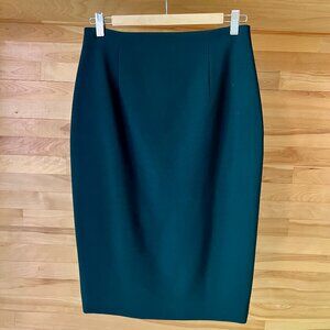 🌿 Judith & Charles – Sophisticated Dark Green Wool Pencil Skirt (US 4)